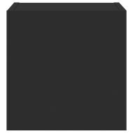 Стенни ТВ шкафове с LED осветление, 2 бр, черни, 30,5x35x30 см