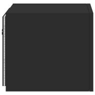 Стенни ТВ шкафове с LED осветление, 2 бр, черни, 30,5x35x30 см