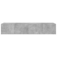 Стенни ТВ шкафове с LED лампи, 2 бр, бетонно сиви, 80x35x31 см