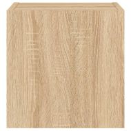 Стенен ТВ шкаф с LED осветление, сонома дъб, 30,5x35x30 см