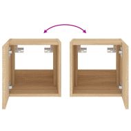 Стенен ТВ шкаф с LED осветление, сонома дъб, 30,5x35x30 см