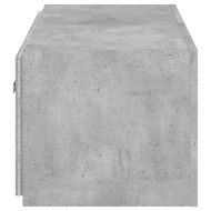 Стенен ТВ шкаф с LED осветление, бетонно сив, 80x35x31 см