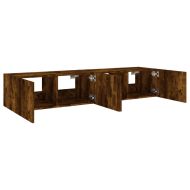 Стенни ТВ шкафове с LED лампи, 2 бр, опушен дъб, 80x35x31 см