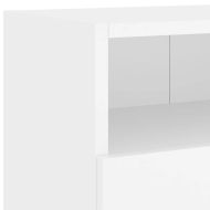 Стенни ТB шкафове, 2 бр, бели, 100x30x30 см, инженерно дърво