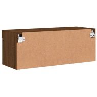 ТВ шкаф с LED осветление, кафяв дъб, 80x30x30 см