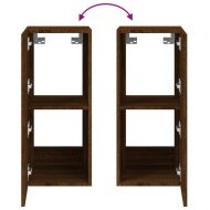 Стенен ТВ шкаф с LED осветление, кафяв дъб, 30,5x35x70 см