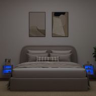 Стенни ТВ шкафове с LED лампи, 2 бр, бетонно сив, 30x28,5x30 см