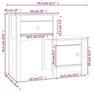 Нощно шкафче меденокафяво 79,5x38x65,5 см борово дърво масив