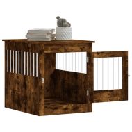 Клетка за куче мебел, опушен дъб, 64,5x80x71см, инженерно дърво