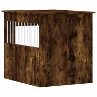 Клетка за куче мебел, опушен дъб, 64,5x80x71см, инженерно дърво