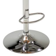 Бар табуретка, черна, извито дърво и изкуствена кожа