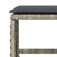 Градински комплект с възглавници 11 части, светлосив полиратан