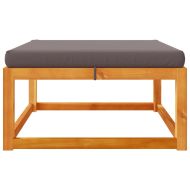 Градинска табуретка с възглавница, 65x65x29 см, акация масив