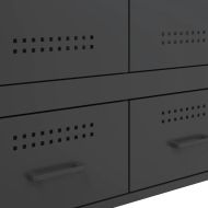 Висок шкаф, черен, 68x39x101,5 см, стомана