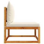 Градински диван без подлакътници с възглавници, дърво, акация и ратан