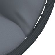 Висящ стол яйце със стойка, сив, ратан и стомана