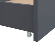 Рамка за легло с чекмеджета, тъмносива, бор масив, 90х200 см