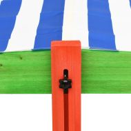 Пясъчник с регулируем покрив, чамова дървесина, пъстър, UV50