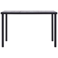 Трапезна маса, черно и бетонно сиво, 160x80x75 см, МДФ