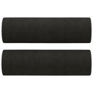 Комплект дивани 3 части с възглавници черен текстил