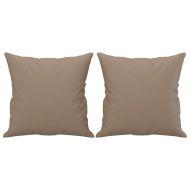 Комплект дивани 2 части с възглавници капучино изкуствена кожа