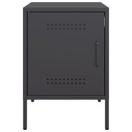 Нощно шкафче 2 бр черно 36x39x50,5 см стомана