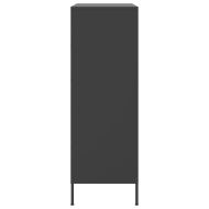 Висок шкаф, черен, 68x39x113 см, стомана
