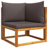 Градински комплект дивани, 11 части, с възглавници, дърво, акация и въже