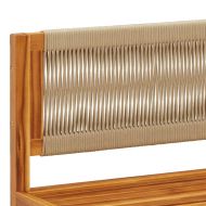 Градински комплект дивани, 7 части, с възглавници, дърво, акация и въже