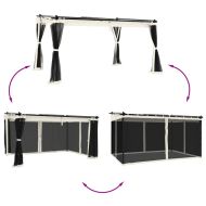 Беседка с мрежести стени, кремава, 4x3 м, стомана