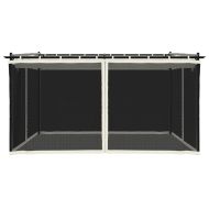 Беседка с мрежести стени, кремава, 4x3 м, стомана