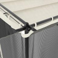 Беседка с мрежести стени, кремава, 4x3 м, стомана