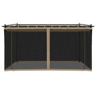 Беседка с мрежести стени, таупе, 4x3 м, стомана