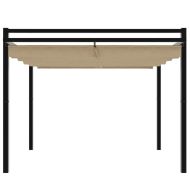 Градински навес с прибиращ се покрив, таупе, 3x3 м, алуминий