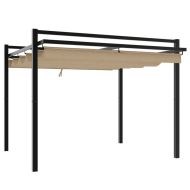 Градински навес с прибиращ се покрив, таупе, 3x3 м, алуминий