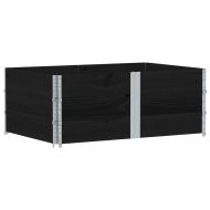 Градинска кашпа, черен, 150x100 см, борова дървесина масив