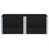 Градинска кашпа, черен, 150x100 см, борова дървесина масив