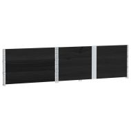 Градинска кашпа, черен, 150x100 см, борова дървесина масив