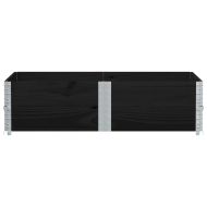 Градинска кашпа, черен, 150x100 см, борова дървесина масив