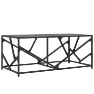 Маса за кафе с черен стъклен плот 98,5x50x41 см стомана