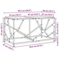 Маса за кафе с черен стъклен плот 98,5x50x41 см стомана