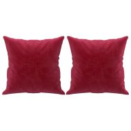 Декоративни възглавници, 2 бр, виненочервен, 40x40 см, кадифе