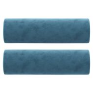 Декоративни възглавници, 2 бр, син, Ø15x50 см, кадифе