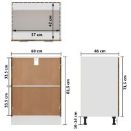 Долен шкаф "Lyon" опушен дъб 60x46x81,5 см, инженерно дърво