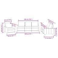 Комплект дивани от 3 части, с възглавници, сив, изкуствена кожа