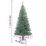 Изкуствена коледна елха с флокиран сняг, зелена, 240 см