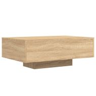 Маса за кафе с LED осветление, сонома дъб, 85x55x31 см