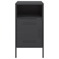 Нощно шкафче, черно, 36x39x68 см, стомана