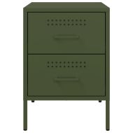 Нощни шкафчета 2 бр маслиненозелени 36x39x50,5 см стомана