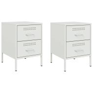 Нощни шкафчета 2 бр бял 36x39x50,5 см стомана